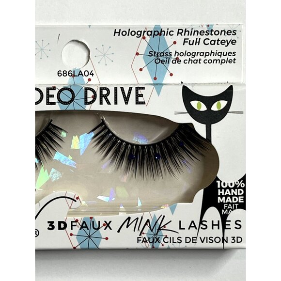 Ioni 3D Faux Mink Lashes – Rodeo Drive Holographic Rhinestones Full Cat Eye - Picture 4 of 7